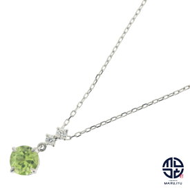 STAR JEWELRY/スタージュエリーPt950/プラチナペリドット ダイヤ0.02ct ネックレス ジュエリー アクセサリー ブランド 華奢 ライトジュエリー【中古】