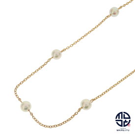 TASAKI タサキ 田崎 K18YG 18金イエローゴールド あこや真珠 アコヤベビーパール11P ステーション ネックレス ジュエリー アクセサリー ブランド【中古】
