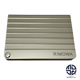 RIMOWA リモワ アルミニウム チタニウムゴールド カクタスグリーン カードケース カードホルダー スライド式 名刺入れ ブランド 小物 ビジネス ガジェットケース 【中古】