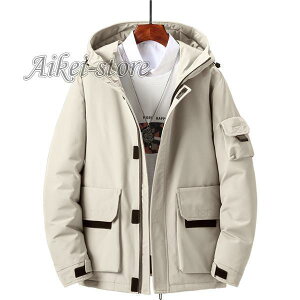 ダウンコート ダウンジャケット メンズ 中綿ジャケット フード付き おしゃれ ショート 光沢感 軽量 厚手 中綿コート 防寒 冬服 秋冬 暖かい 防風