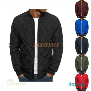 ダウンジャケット メンズ 無地 メンズジャケット 中綿 ジップアップ 長袖ジャケット 6色 スタジャン ジャケット 綿コート 冬秋服
