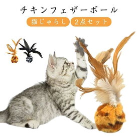 2点セット 猫じゃらし 羽根ボール チキンフェザーボール ヒョウ柄 ペットおもちゃ 新しい猫インタラクティブボールおもちゃ 室内ペット猫ゲームおもちゃ
