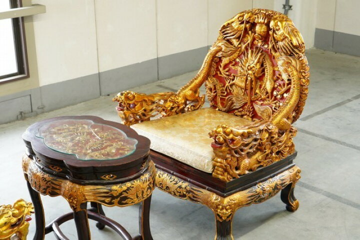 楽天市場】希少品 中国美術 清王朝 玉座 3点セット 1人掛けソファ 