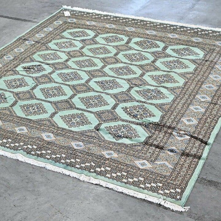 楽天市場】新品 未使用 高級 パキスタン製 手織り ラグ 羊毛 絨毯 