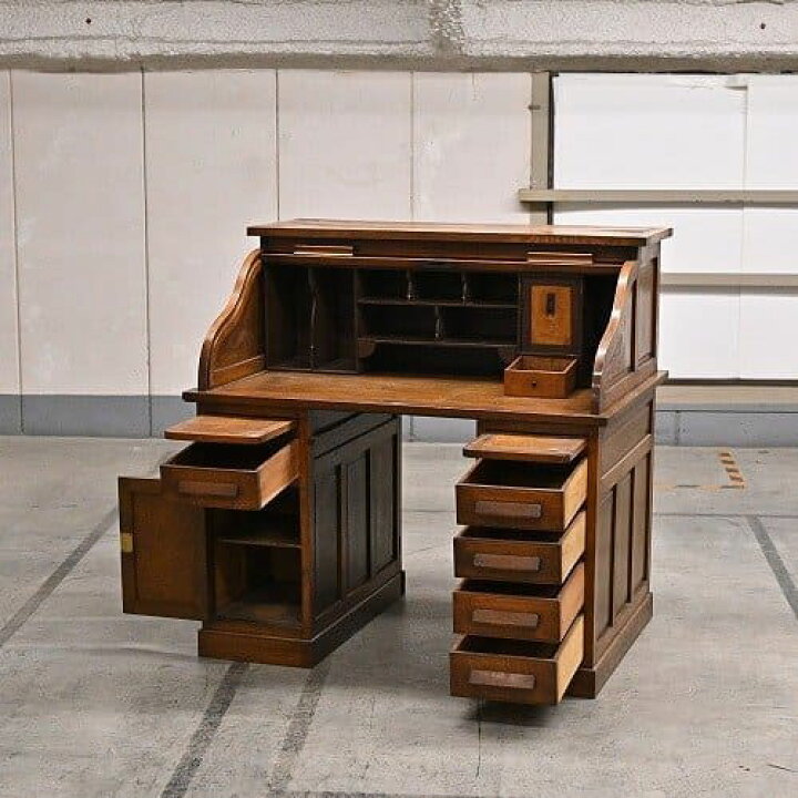 楽天市場】ビンテージ ロールトップデスク オーク材 ライティング  