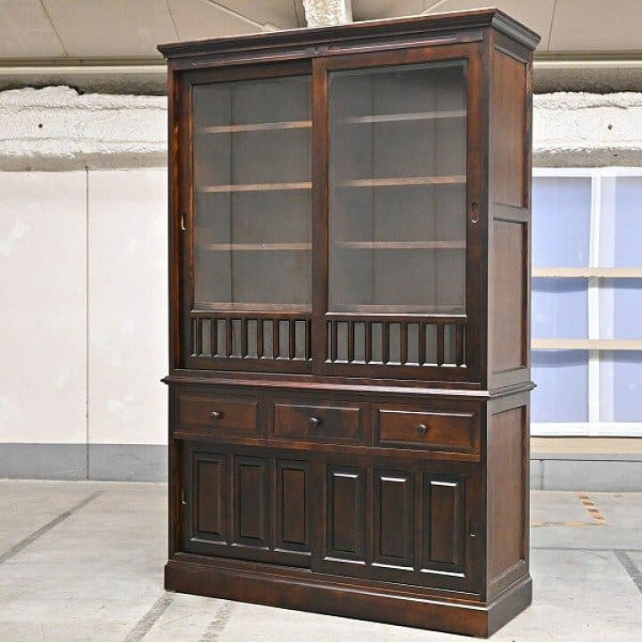 楽天市場】神居民芸 食器棚 カバ材 水屋箪笥 キッチンボード 引き出し  