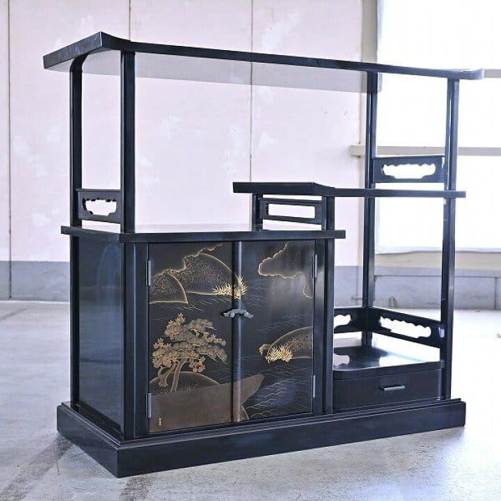 楽天市場】最高級 伝統工芸 輪島塗 飾り棚 蒔絵 金箔 和室 陳列 