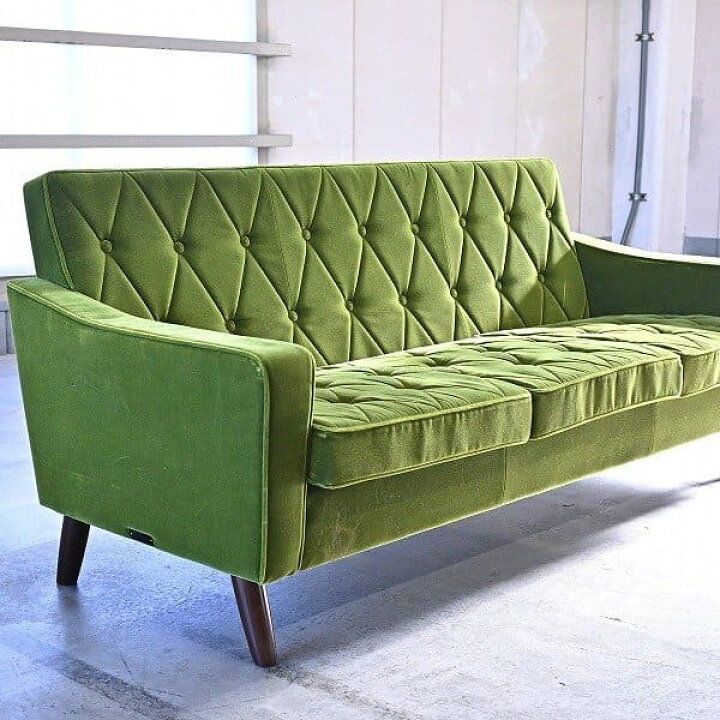 楽天市場】カリモク60 14万「ロビーチェア 3シーター モケットグリーン  