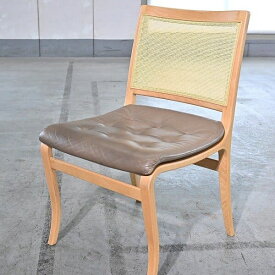 天童木工×Bruno Mathsson/ブルーノ・マットソン 8万「ミラチェア」 ダイニング リビング プライウッド 本革 ビーチ材 design 【中古家具/中古インテリア/USED家具ユーズド家具/リサイクル】
