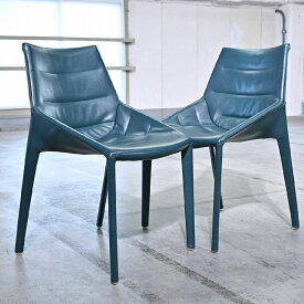 arflex イタリア製 Molteni&C 62万「Outline/アウトライン」ダイニングチェア2脚セット 本革 アリック・レヴィ モルテーニ アルフレックス【 中古家具/中古インテリア/USED家具ユーズド家具/リサイクル】