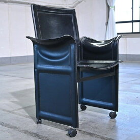 イタリア製 matteograssi ダイニングチェア ティトアニョーリ B 椅子 メタル レザー イタリア モダン マテオグラッシ【 中古家具/中古インテリア/USED家具ユーズド家具/リサイクル】