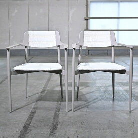 未使用・保管品 カジャ 12万「Padang/パダン」ダイニングチェア 2脚セットB ロープ編み アルミニウム アーム ホテル オフィス 会議 KAJA【中古家具/中古インテリア/USED家具ユーズド家具/リサイクル】