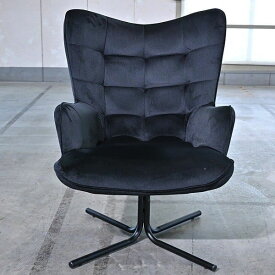 KARE 10万「Swivel Armchair Oscar Velvet Black」アームチェア 1人掛け 回転椅子 リビング ダイニング ラウンジ 書斎 モダン カレ【中古家具/中古インテリア/USED家具ユーズド家具/リサイクル】