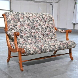 横浜ダニエル 40万「Boot/ブーツ」ラブソファ 樺桜無垢材 アームチェア 2人掛け リビング 椅子 クラシック カバザクラ Daniel【中古家具/中古インテリア/USED家具ユーズド家具/リサイクル】