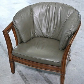 マルニ 地中海ロイヤル 49万「シャルル」パーティチェア B 本革 ダイニング アーム 1人掛けソファ シングル クラシック maruni【中古家具/中古インテリア/USED家具ユーズド家具/リサイクル】