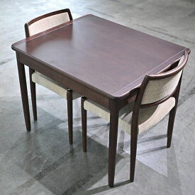 日進木工「8H1570 / 8I0010」ダイニング 3点セット 飛騨家具 伸長式テーブル チェア 椅子 机 食卓 リビング 一人掛け スクエア nissin【中古家具/中古インテリア/USED家具ユーズド家具/リサイクル】