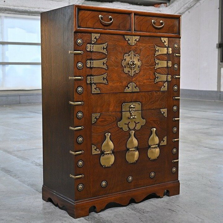 楽天市場】李朝家具 バンダジ ニレ材 チェスト キャビネット 時代箪笥 