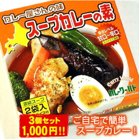 カレー屋さんの味 スープカレーの素 濃縮スープ2袋入×3個セット MIXスパイス付【メール便 送料無料】