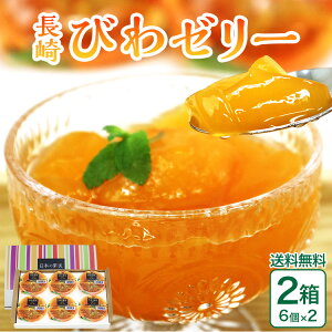 びわ ゼリー 長崎 送料無料 2箱セット 1箱あたり6個入り ゼリー 枇杷 フルーツ ギフト 九州 ご当地 お取り寄せ お取り寄せグルメ スイーツ ラッピング 包装 ラッピング 手土産 贈答 ギフト プ