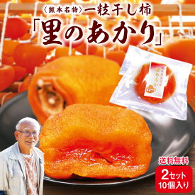 【 送料無料 】干し柿 ギフト 国産 熊本 一粒干し柿 里のあかり 2セット(10個入り) 数量限定 干し蜜柿 干柿 渋柿 お取り寄せ ドライフルーツ 砂糖不使用 九州 土産 菓子 自然食品 ドライフルーツ 希少品 家庭用 贈り物 まるかじり九州