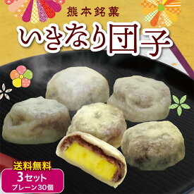 【 送料無料 】熊本名物 いきなり団子 団子 詰め合わせ 3セット プレーン 合計30個入り 芋屋長兵衛 コウヤマ 産地直送 お取り寄せ お取り寄せグルメ さつまいも 芋 おやつ お菓子 和菓子 お茶菓子 冷凍便 贈答 ギフト まるかじり九州