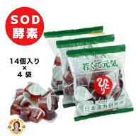 【若くて元気】 SOD様酵素 1ヶ月分（4袋） 14個/袋 米胚芽 植物発酵 ザクロ ミルクオリゴ糖 ハチミツ 霊…