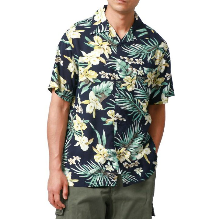 aloha MADE ビール柄 アロハシャツ 派手 総柄 Lサイズ（【楽天市場 