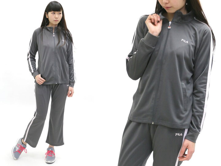 楽天市場 Fila ジャージ レディース 吸水速乾 ブラック ピンク グレー M L Ll Xl 春 秋 冬 マルカワ