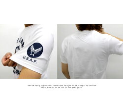 Tシャツメンズ夏ミリタリープリント半袖ホワイト/グレー/ブラック/ブルー/ネイビーM/L/LL【マルカワティーシャツUS.AIRFORCEエアフォースU.S.A.F】