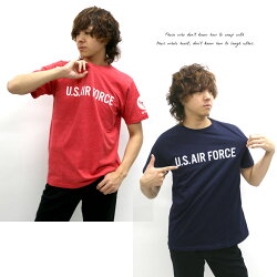 Tシャツメンズ夏ミリタリープリント半袖ホワイト/グレー/ブラック/ブルー/ネイビーM/L/LL【マルカワティーシャツUS.AIRFORCEエアフォースU.S.A.F】