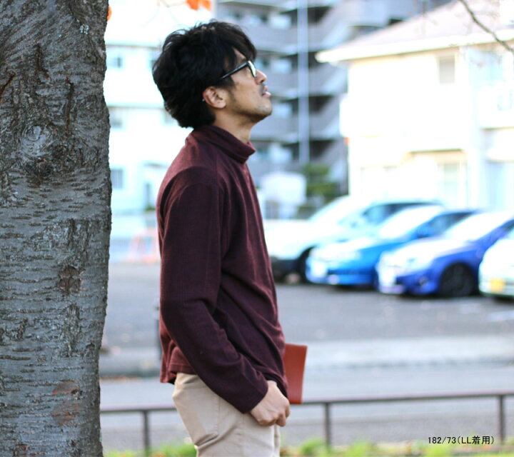 楽天市場 大きいサイズ メンズ Tシャツ タートルネック ストレッチ 大きいサイズ メンズ 冬 起毛 カットソー おしゃれ オシャレ 大人 グレー ワイン 2l 3l 4l 5l トップス マルカワ