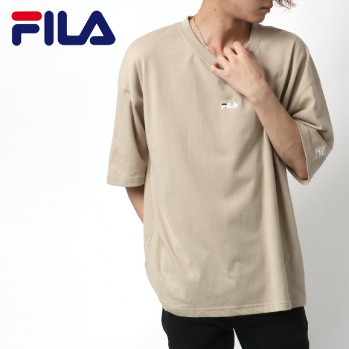 楽天市場 Tシャツ メンズ 半袖 オシャレ Fila フィラ ブランド 無地 オシャレ カットソー ロゴ 刺繍 ビッグ シルエット 半袖 おしゃれ 大人 バックプリント 切替え ティーシャツ Big T ストリート スポーツ ユニセックス 白 黒 M L Ll Xl トップス