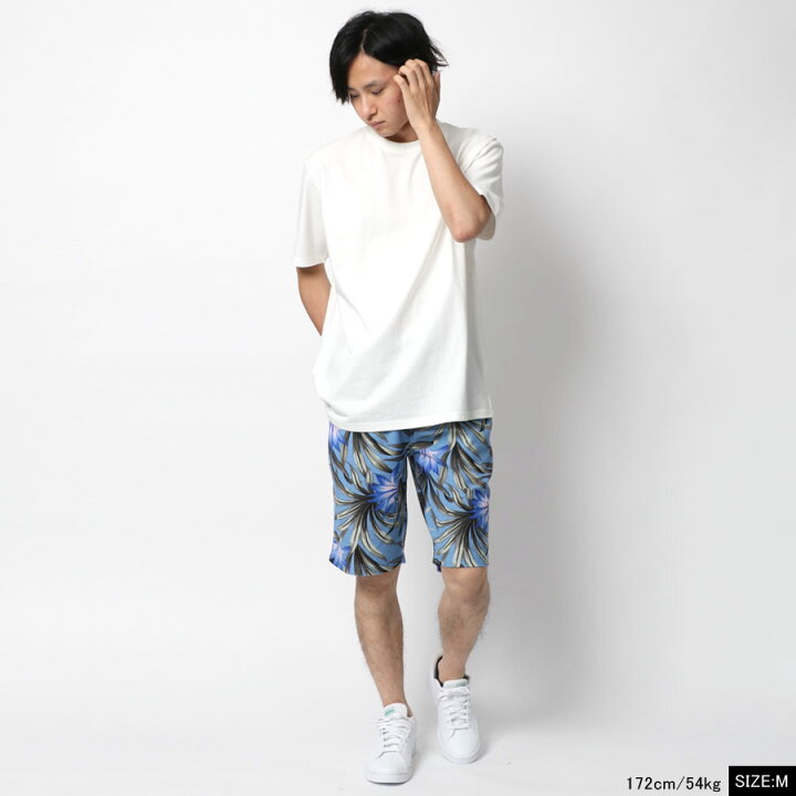 ハーフパンツ メンズ ひざ下 裏毛 ボタニカル Mru イージーパンツ ボトム 短パン ルームウェア 部屋着 おしゃれ オシャレ 大人 ペアルック 韓国 ファッション メンズファッション 白 黒 M L Ll Xl ボトムス 春 夏 秋 送料無料キャンペーン