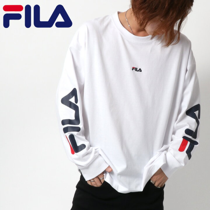 楽天市場 Tシャツ メンズ ブランド Fila フィラ 別注 長袖 ロゴ 刺繍 カットソー ロンt ロンティー ロング ティーシャツ ストリート スポーツ トップス おしゃれ オシャレ 大人 ペアルック 韓国 ファッション メンズファッション 白 黒 M L Ll Xl 春 秋