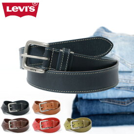 クーポン配布中 リーバイス ベルト メンズ 本革 長い カジュアル Levi's Levis ブランド 革 ビジネス 大きいサイズ ジーンズ用 ロングサイズ レザー リアルレザー 本皮 牛革 大人 黒 全長約111.5cm 30代 40代 50代 春 夏 秋 冬 マルカワ