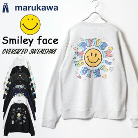 SMILEY FACE スマイリーフェイス トレーナー メンズ レディース ユニセックス 秋冬 長袖 スウェット スエット 無地 裏起毛 ゆったり 大きいサイズ 韓国風 ストリート系 部屋着 おしゃれ カジュアル キャラクター ロゴ 30代 40代 50代 春 秋 冬 M L LL XL 2L 最強配送 RSL