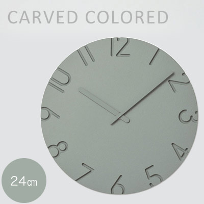 レムノス  掛け時計 壁掛け時計 <br>CARVED COLORED（カーヴドカラー） M 掛時計 グレー 直径24 シンプル デザイン おしゃれ <br><br>