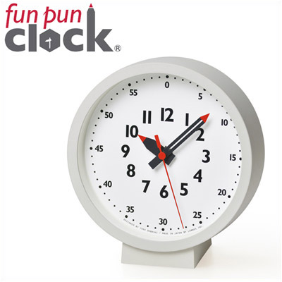 レムノス 置き時計 子供が見やすい時計 掛け時計 置き掛け兼用<br>fun pun clock for table（ふんぷんくろっく テーブル） ホワイト かわいい シンプル yd18-04-103