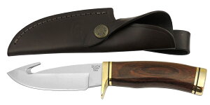 BUCK バック ナイフ 191BRG ジッパー・ウッド ガットフックスキナーナイフ フィックスブレード 革シース付属 送料無料