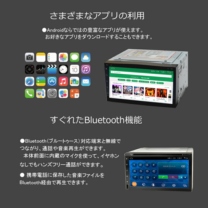 楽天市場 フルセット 送料無料 車載 ２din 7インチアンドロイドカーナビ Dvdプレーヤー 地デジ４ｘ４フルセグチューナー １７０度バックカメラ Android Bluetooth Wifi無線接続スマホ Iphone 地上デジタル 6909 ｍａｒｕｋｏ商店 楽天市場店
