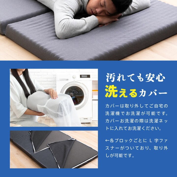 楽天市場】西川 点で支える 高反発 三つ折りマットレス シングル 
