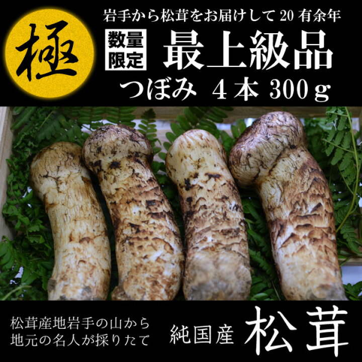 楽天市場】【獲れ次第順次発送】国産松茸【特上】約300g（4本から6本 