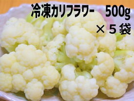 冷凍カリフラワー　カット　500g×5袋【かりふらわー】【IQF】【急速冷凍】【バラ冷凍】【冷凍野菜】【弁当】【お弁当】【時短】【簡単】【大容量】【お徳用】【業務用】【カット野菜】【シェア】
