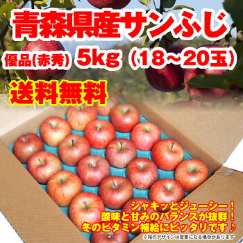 【送料無料】青森県産「ふじりんご」秀品5kg(18-20玉)