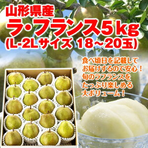 当店10月はずーっと全商品楽天ポイント5倍!ギフト 【予約】山形県産「ラ・フランス」たっぷりお徳用5kg(18-20玉) 山形 西洋梨 ラフランス ようなし younasi 産直 贈答 ギフト 楽ギフ_のし 楽