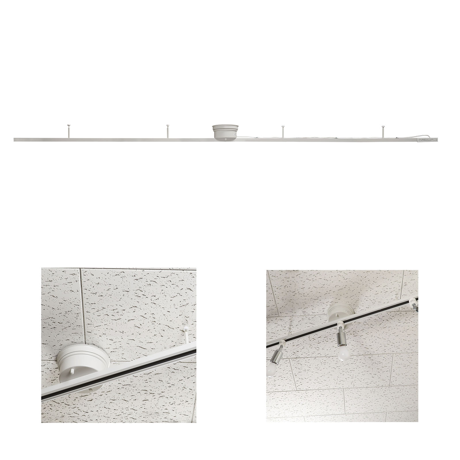 卓出簡易式　ダクトレール　2mタイプ ホワイトスウィングダクト　ライティングレール天井照明　照明