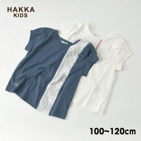 【50％OFF】【メール便可】ハッカキッズ 02953801-12mm アシンメトリーレース切替フレンチスリーブTシャツ[100-120] キッズ トップス 半袖Tシャツ カットソー シンプル 女の子 子供服 HAKKA KIDS 4022845 【SALEsaleセールバーゲン】f20ss