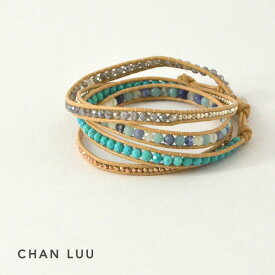 【メール便不可】チャンルー BS-5286-MG ストーンビーズミックス5連ラップブレスレット レディース アクセサリー ストーン ビーズ アマゾナイト 3段調節 CHAN LUU 7009928 21SU