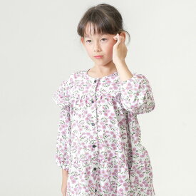 【50%OFF】ヘムフリル柄ワンピース キッズ ベビー トップス 長袖ワンピース 花柄 シャツワンピース 女の子 子供 子ども こども リオ RIO 4026227 P15011-41-12m14mm 【メール便可】 24SP-k-t【SALEsaleセールバーゲン】