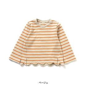 【30%OFF】スカラップボーダー長袖Tシャツ キッズ 女の子 ベビー トップス ロンT 長袖Tシャツ 長そで カットソー シンプル おんなのこ 子供服 セラフ Seraph 4026260 S106054-m14mm-NP12 【メール便可】 24SP-k-t【SALEsaleセールバーゲン】